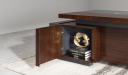 'Larry' 11 Ft Luxury Desk In Walnut Veneer & Leather