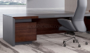 'Larry' 11 Ft Luxury Desk In Walnut Veneer & Leather
