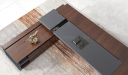 'Larry' 11 Ft Luxury Desk In Walnut Veneer & Leather
