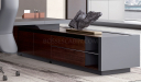 'Larry' 11 Ft Luxury Desk In Walnut Veneer & Leather