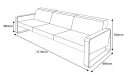 three seater office sofa dimensions