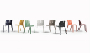 'Plis' Stackable Plastic Chair In Morandi Green