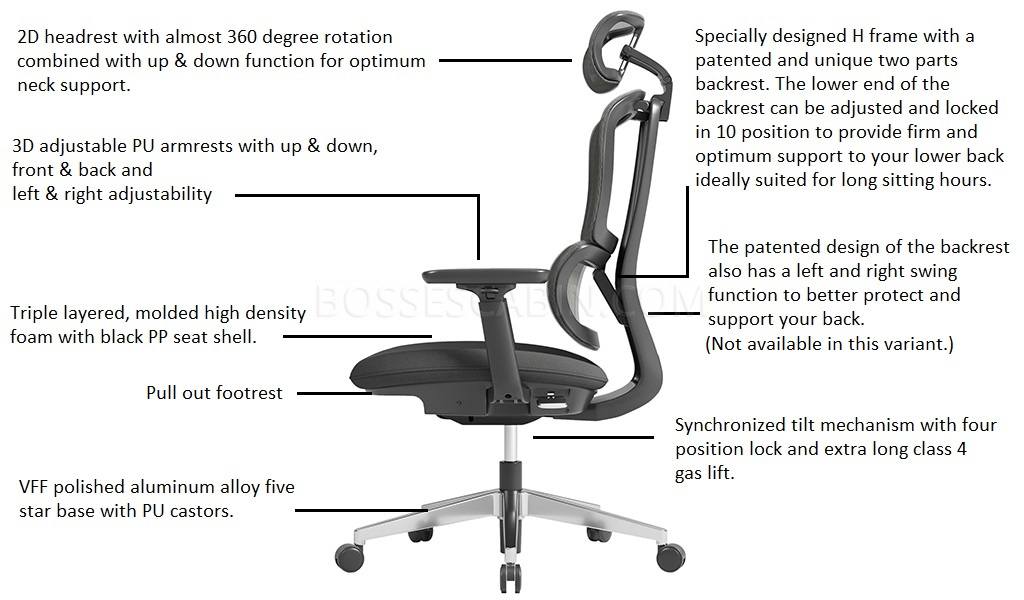 Computer chair with 2025 footrest