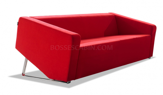 stylish three seater sofa in red fabric