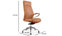 'Calm' High Back Office Chair In Tan Leather