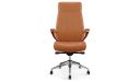 'Calm' High Back Office Chair In Tan Leather
