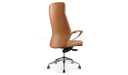 'Calm' High Back Office Chair In Tan Leather