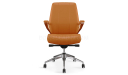 'Calm' Medium Back Office Chair In Tan Leather