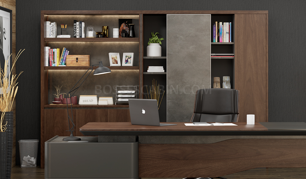 Walnut office store cabinet