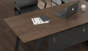 'Inspira' 6 Feet Office Desk In Norica Walnut