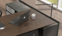 'Inspira' 6 Feet Office Desk In Norica Walnut