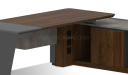 'Inspira' Walnut Office Desk With Side Cabinet