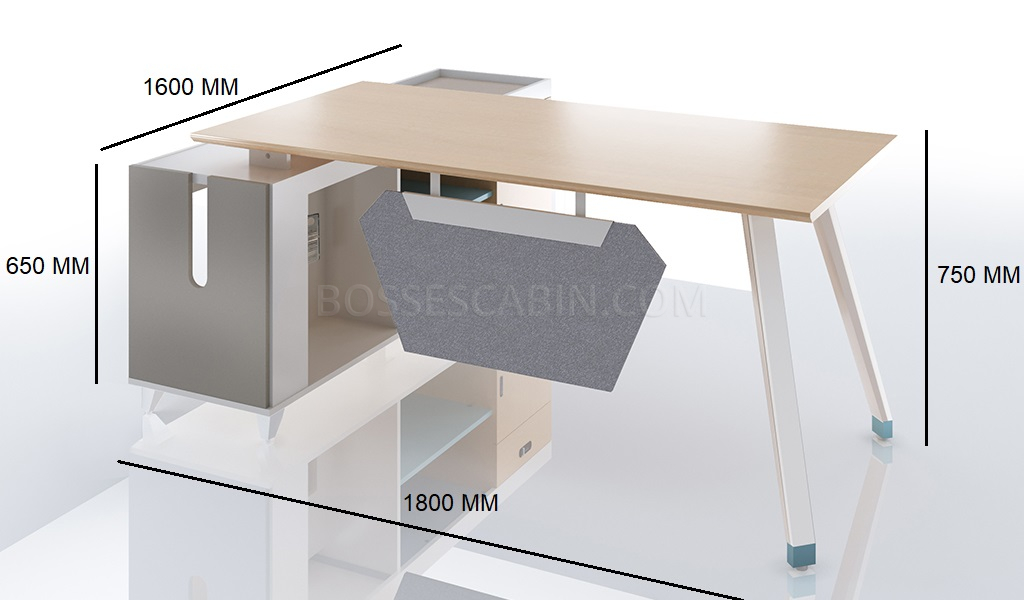 Study table size sales in feet