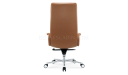 'Omega' High Back Office Chair In Tan PU Leather