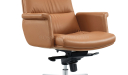 'Omega' High Back Office Chair In Tan PU Leather