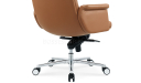 'Omega' High Back Office Chair In Tan PU Leather