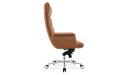 'Omega' High Back Office Chair In Tan PU Leather