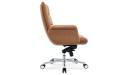 'Omega' Medium Back Chair In Tan PU Leather