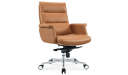 'Omega' Medium Back Chair In Tan PU Leather