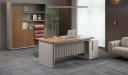 'Swan' 6.5 Feet Office Desk In Golden Sandalwood