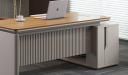 'Swan' 6.5 Feet Office Desk In Golden Sandalwood