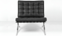 'Palma' Lounge Chair In Black Leather