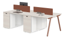 'Orion' 2 Seater Workstation In Pearwood & Brown