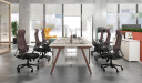 'Orion' 2 Seater Workstation In Pearwood & Brown