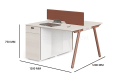 'Orion' 2 Seater Workstation In Pearwood & Brown