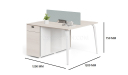 'Orion' Linear Workstation In Pearwood & Acqua Green