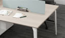 'Orion' Linear Workstation In Pearwood & Acqua Green