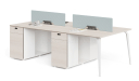 'Orion' Linear Workstation In Pearwood & Acqua Green