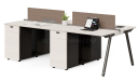 'Orion' Linear Workstation In Pearwood & Gray