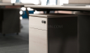 'Orion' Linear Workstation In Pearwood & Gray