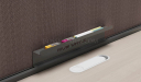 'Orion' Linear Workstation In Pearwood & Gray