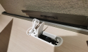 'Orion' Linear Workstation In Pearwood & Gray