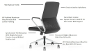 'Hero' Medium Back Office Chair In Black Leather