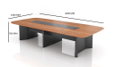 'MT Series' 12 Feet Meeting Table In Walnut Veneer