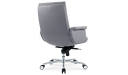 'Omega' Medium Back Chair In Gray PU Leather