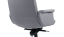 'Omega' Medium Back Chair In Gray PU Leather