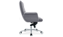 'Omega' Medium Back Chair In Gray PU Leather