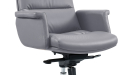 'Omega' Medium Back Chair In Gray PU Leather