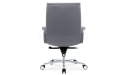 'Omega' Medium Back Chair In Gray PU Leather