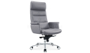 'Omega' High Back Office Chair In Gray PU Leather