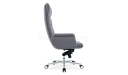'Omega' High Back Office Chair In Gray PU Leather
