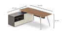 'Varna' 6.5 Feet Desk With Aluminum Alloy Legs