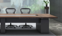 'Nexa' 16 Feet Meeting Table In Pari Walnut