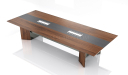 'Maxima' 12 Feet Meeting Table in Leather & Wood