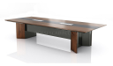 'Maxima' 12 Feet Meeting Table in Leather & Wood