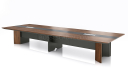 'Maxima' 16 Feet Meeting Table in Leather & Wood
